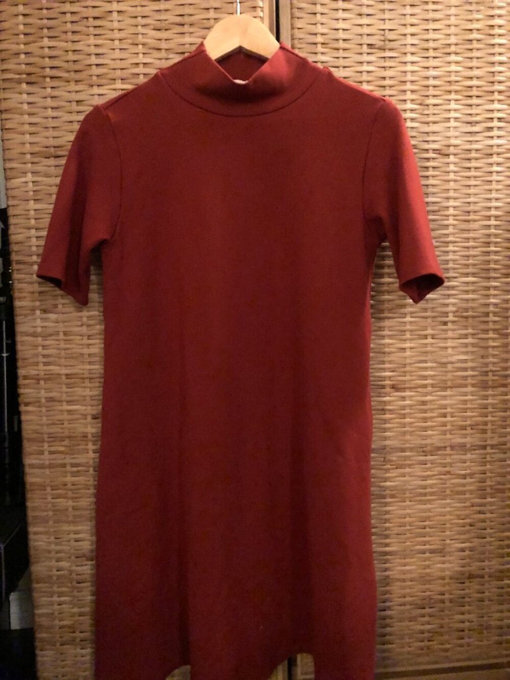 ✨🍂 Meemoza Canadian-Made Mock Neck Dress | Ethical Slow Fashion | Rust Red
